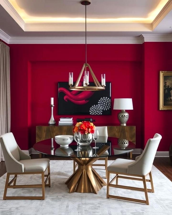 Bold Red Accent Walls