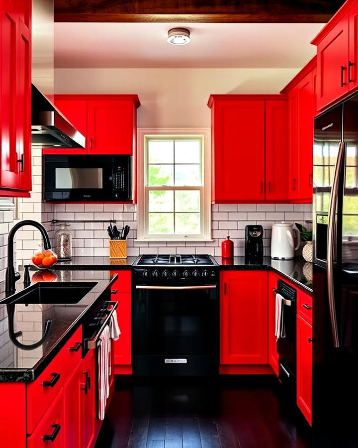 Bold Red Kitchen Cabinets