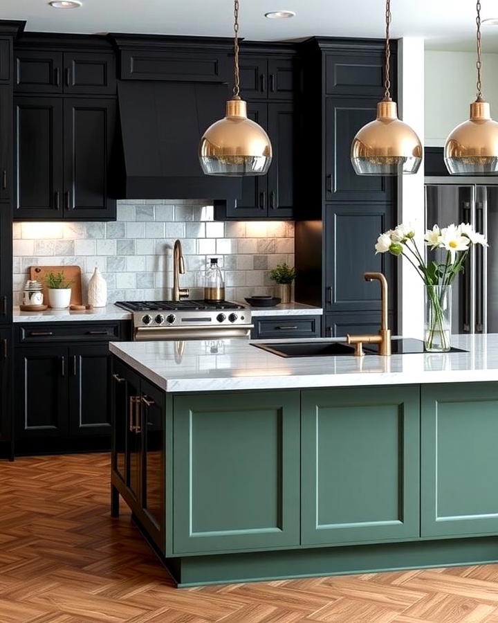 Bold Statement with Black Cabinets