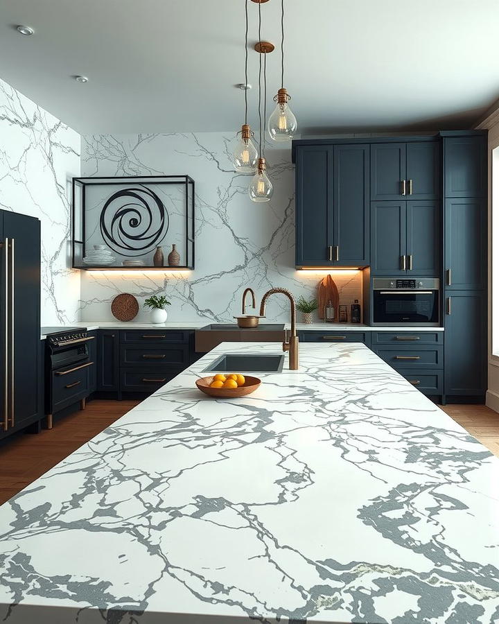 Bold Veined Marble Statement