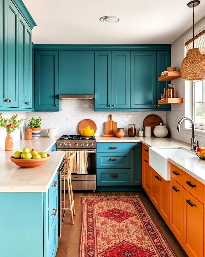 Bold and Colorful kitchen Cabinets