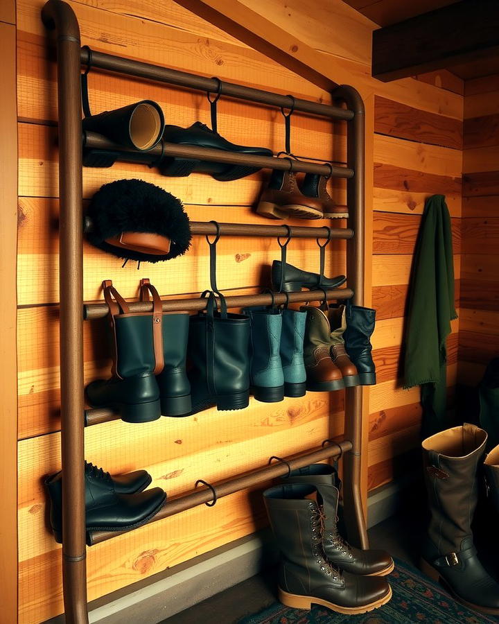 Boot Storage Ladder for Rustic Charm