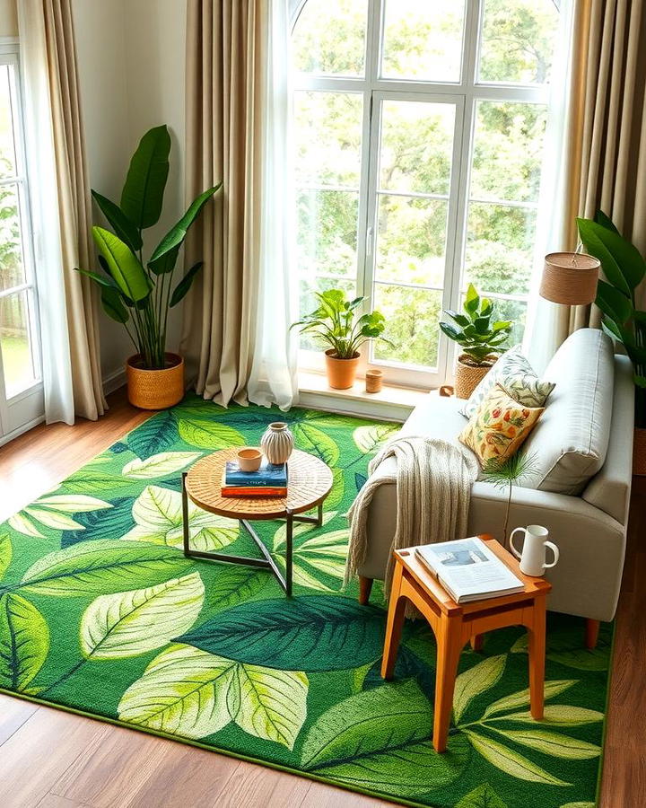 Botanical Print Green Rugs