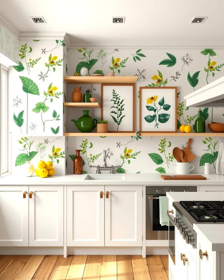 Botanical Prints in Green and Yellow