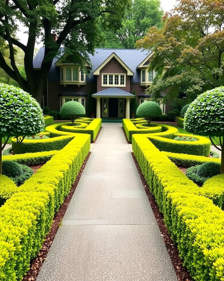 Boxwood Lined Driveways