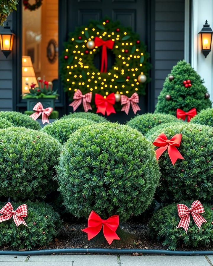 Boxwood and Seasonal Decorations