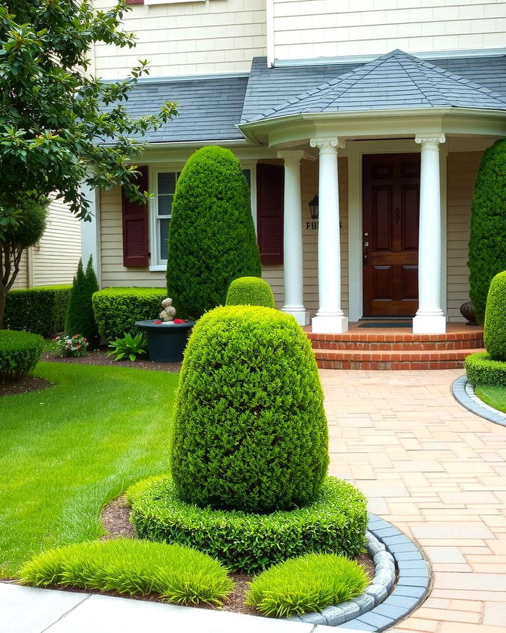 Boxwood as Corner Accents