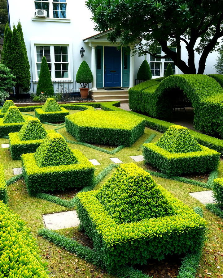 Boxwood in Geometric Patterns