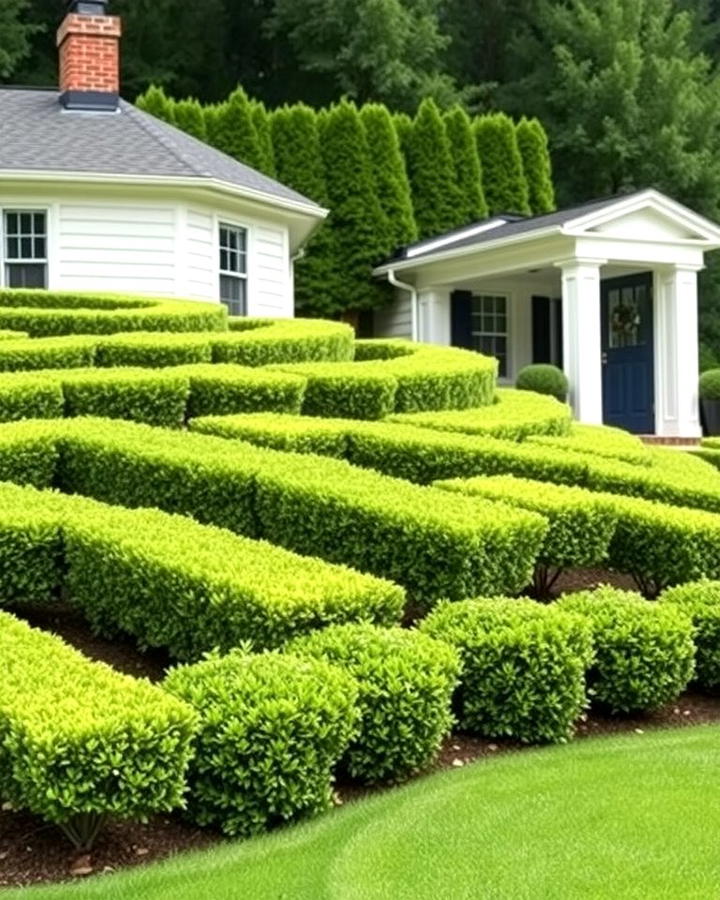 Boxwood in Tiered Landscaping