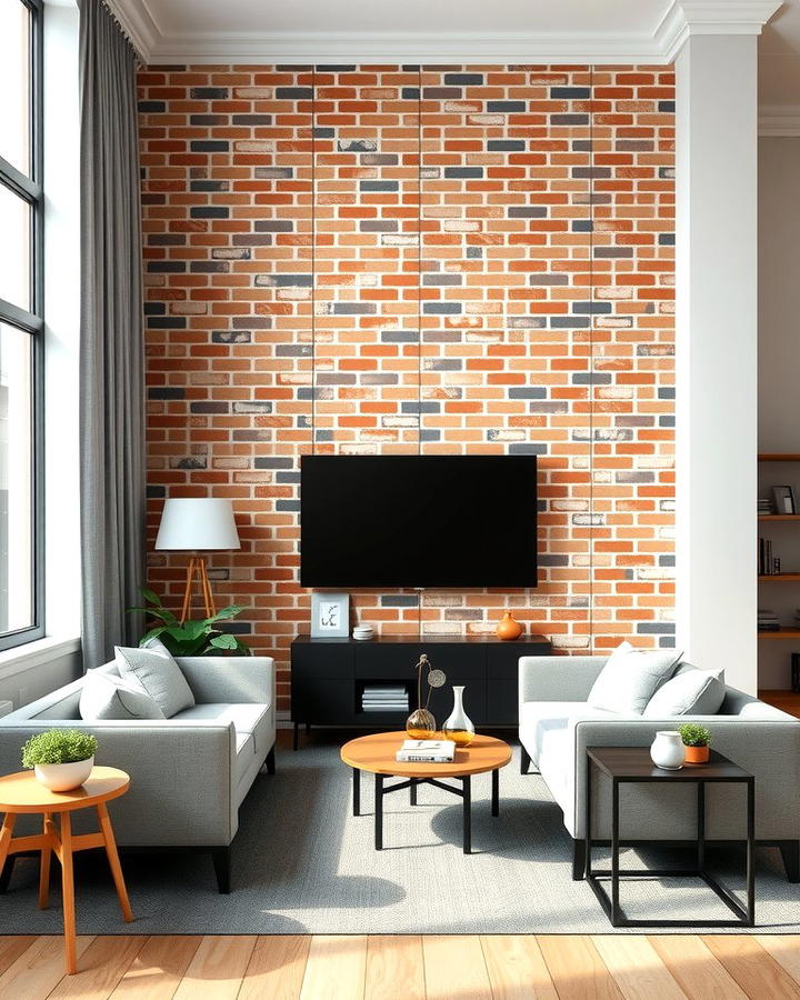 Brick Accent Wall for Subtle Charm