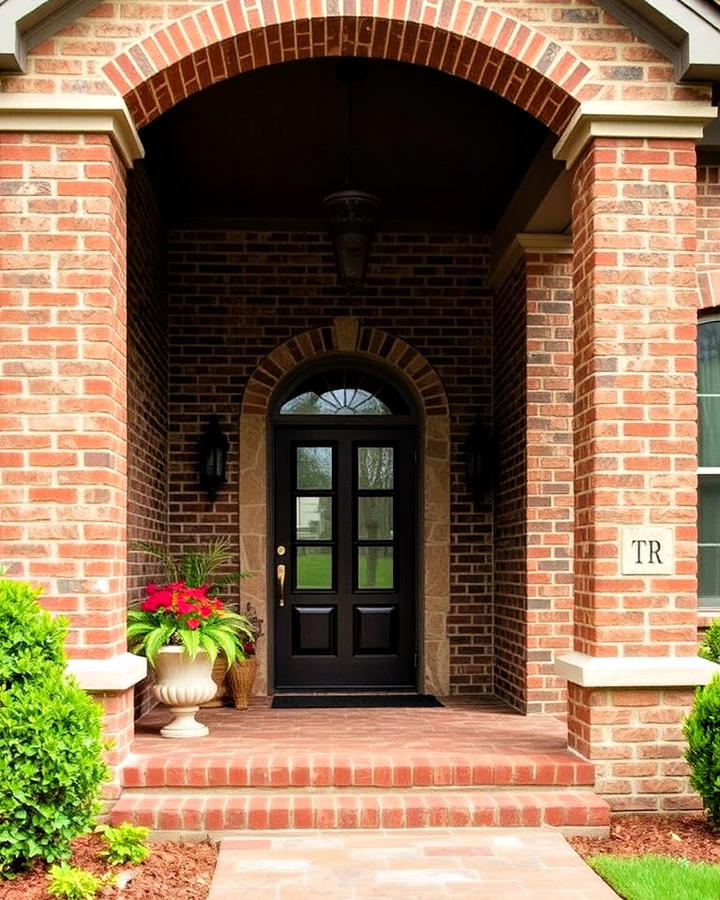 Brick Columns Porch With Stone Accents