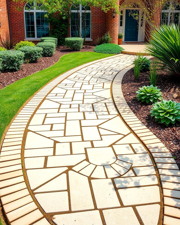 Brick Edged Curved Walkways