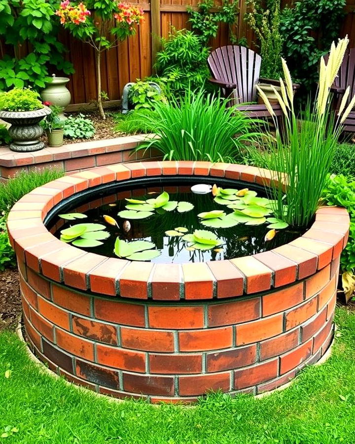 Brick Lined Raised Pond