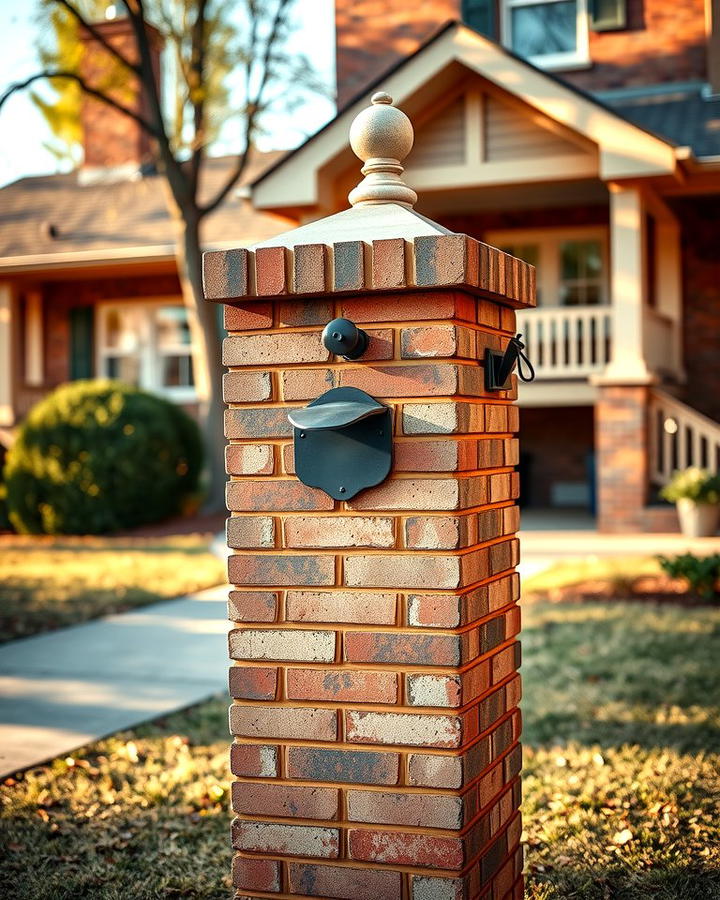 Brick Mailbox Post