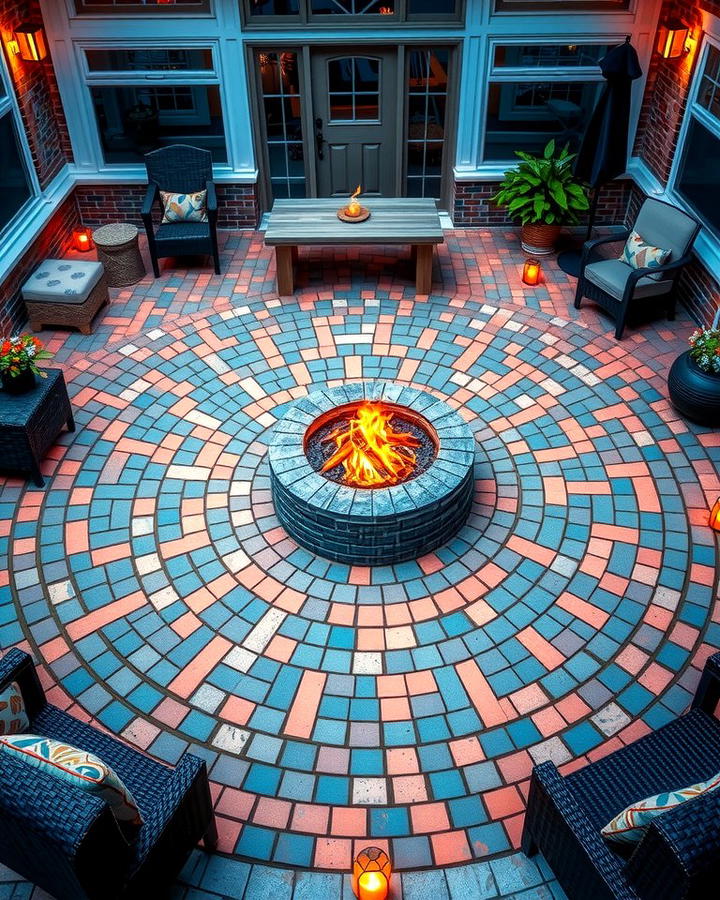 Brick Patio with Fire Pit