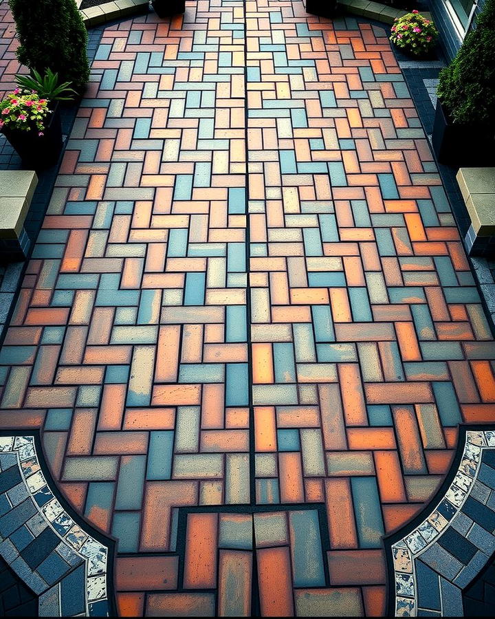 Brick Patio with Intricate Patterns