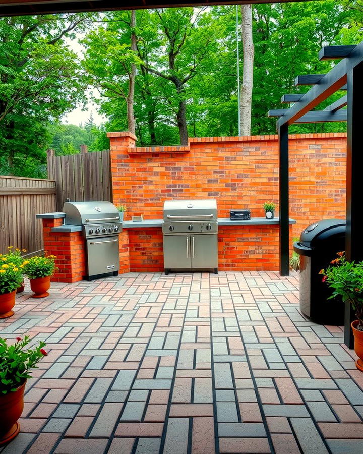 Brick Patio with Outdoor Kitchen 2