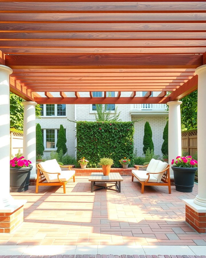 Brick Patio with Pergola Addition