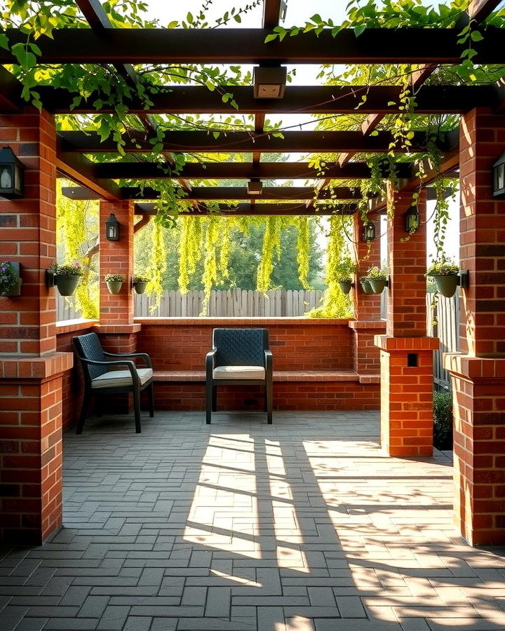 Brick Patio with Pergola