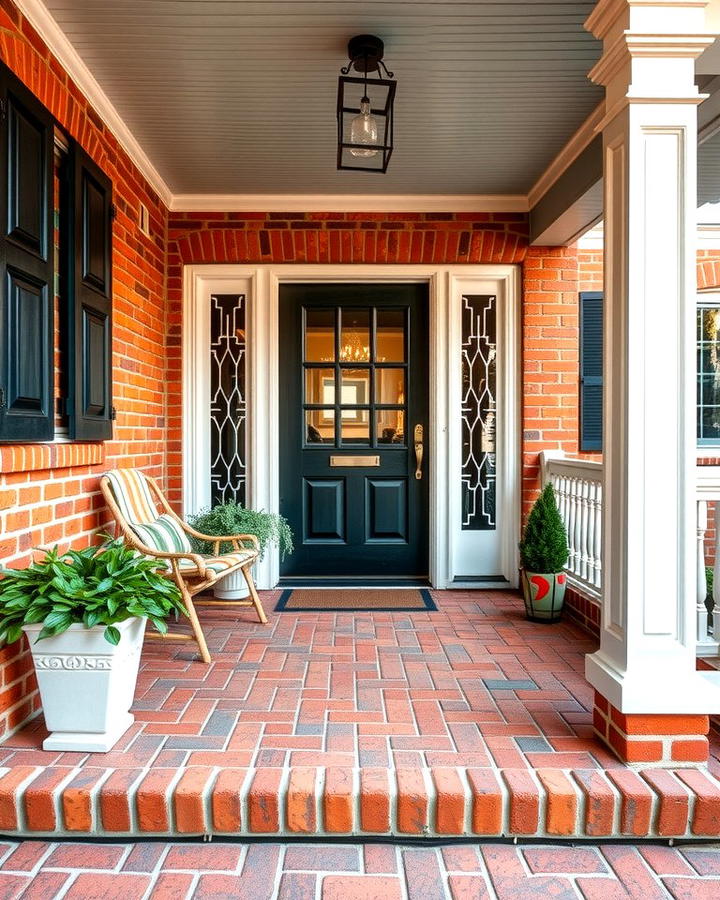 Brick Porch with Decorative Borders