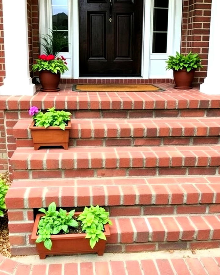 Brick Steps With Integrated Planter Boxes