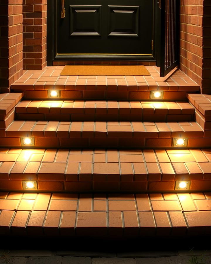 Brick Steps with LED Lighting