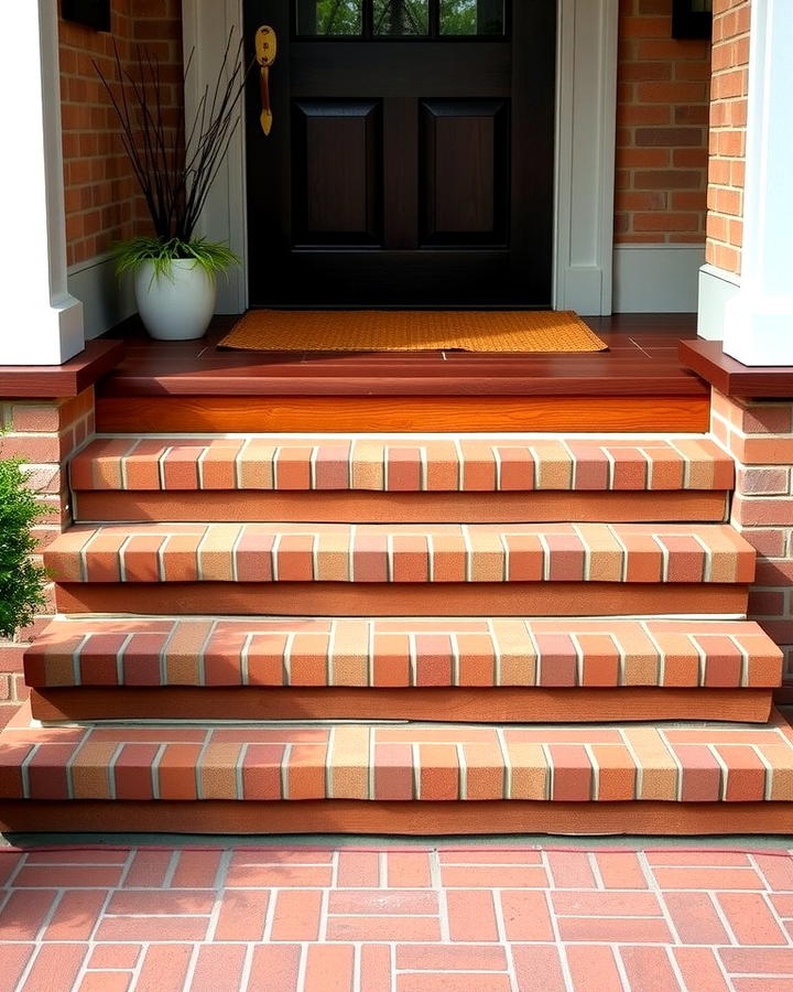 Brick Steps with Wooden Accent Risers