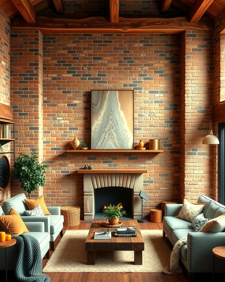 Brick and Wood Combination