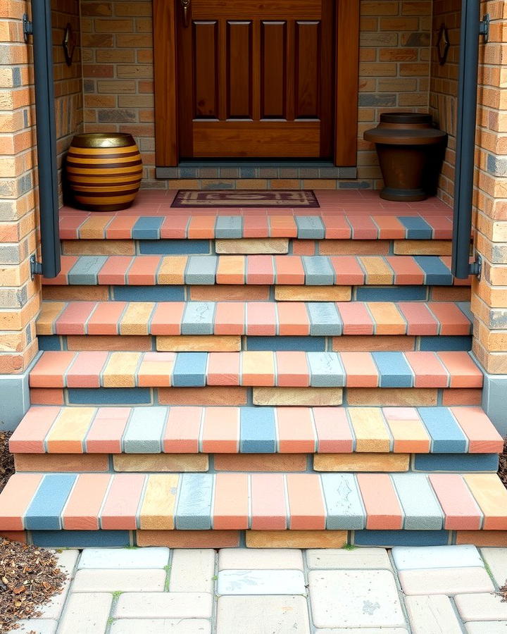 Brick and Wood Combination Steps