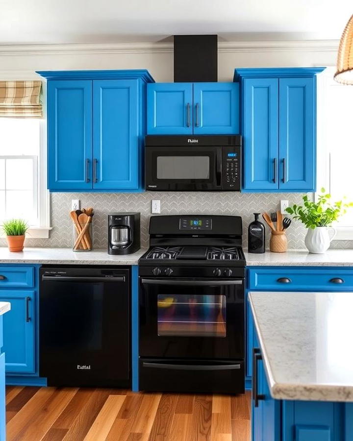 Bright Blue Cabinets