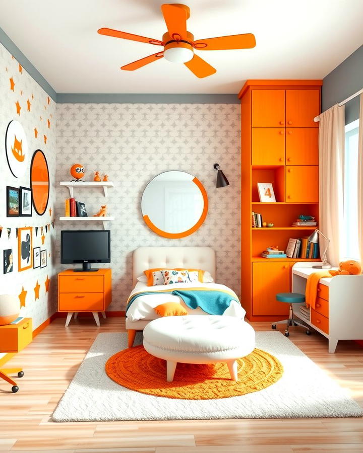 Bright Orange for a Playful Space