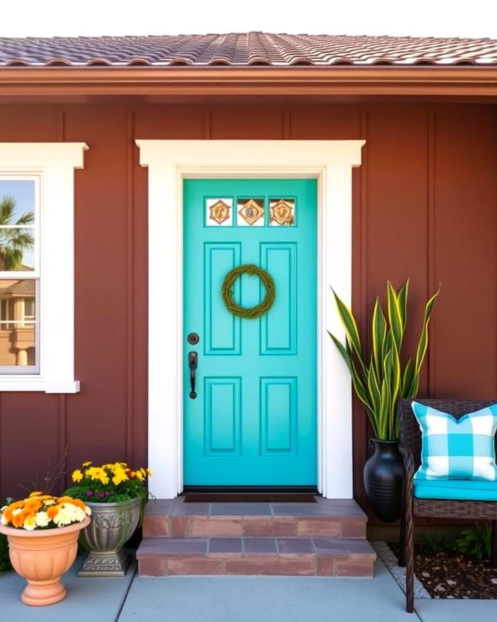 Bright Turquoise Front Door