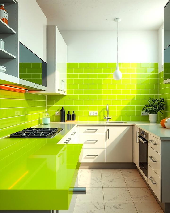 Brightening with Lime Green Tiles