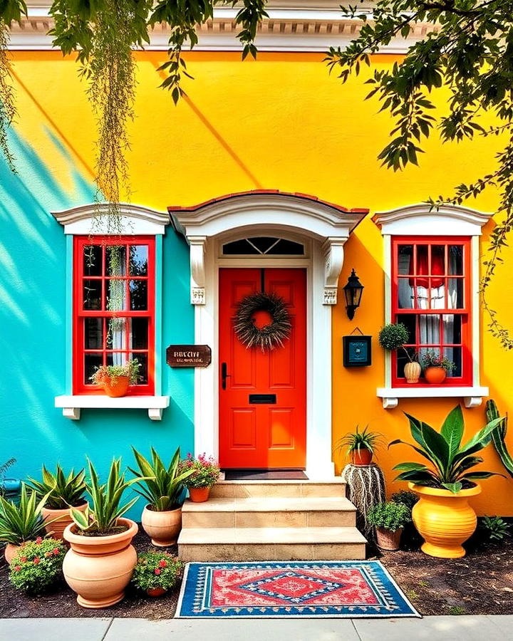 Brightly Painted Boho Façade