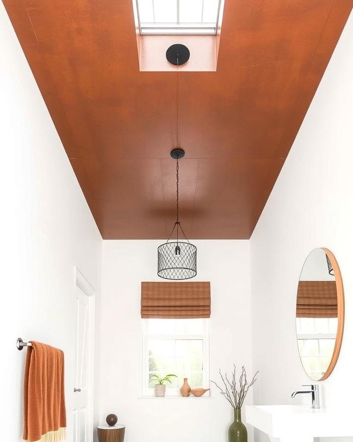 Brown Ceiling with White Walls