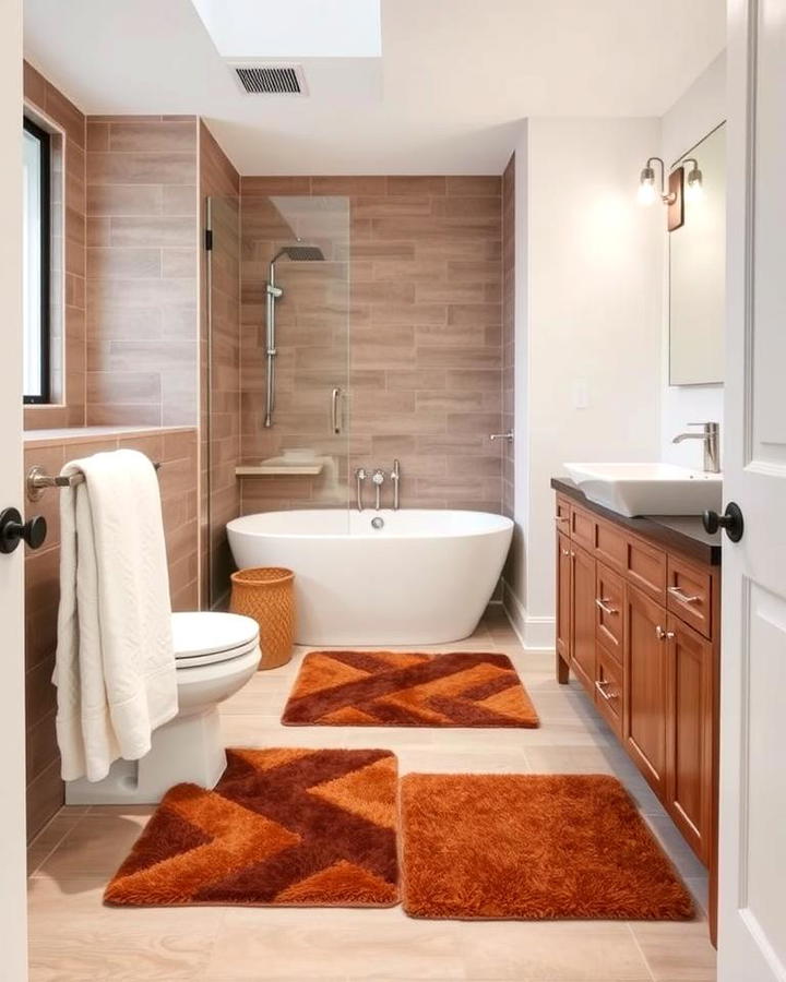 Brown Rugs and White Towels