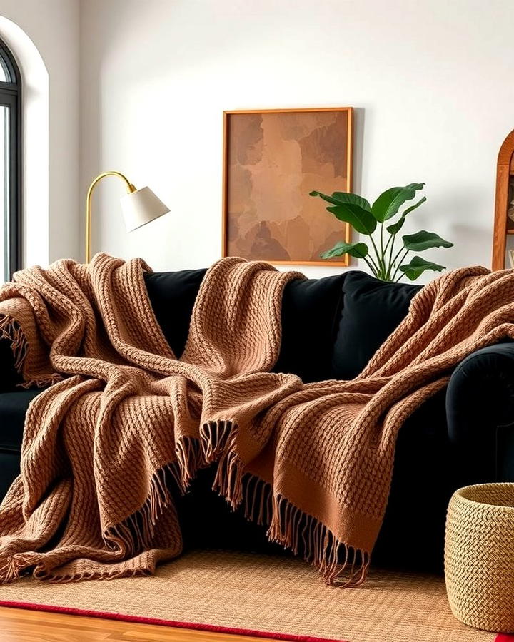 Brown Textured Throw Blankets for Comfort