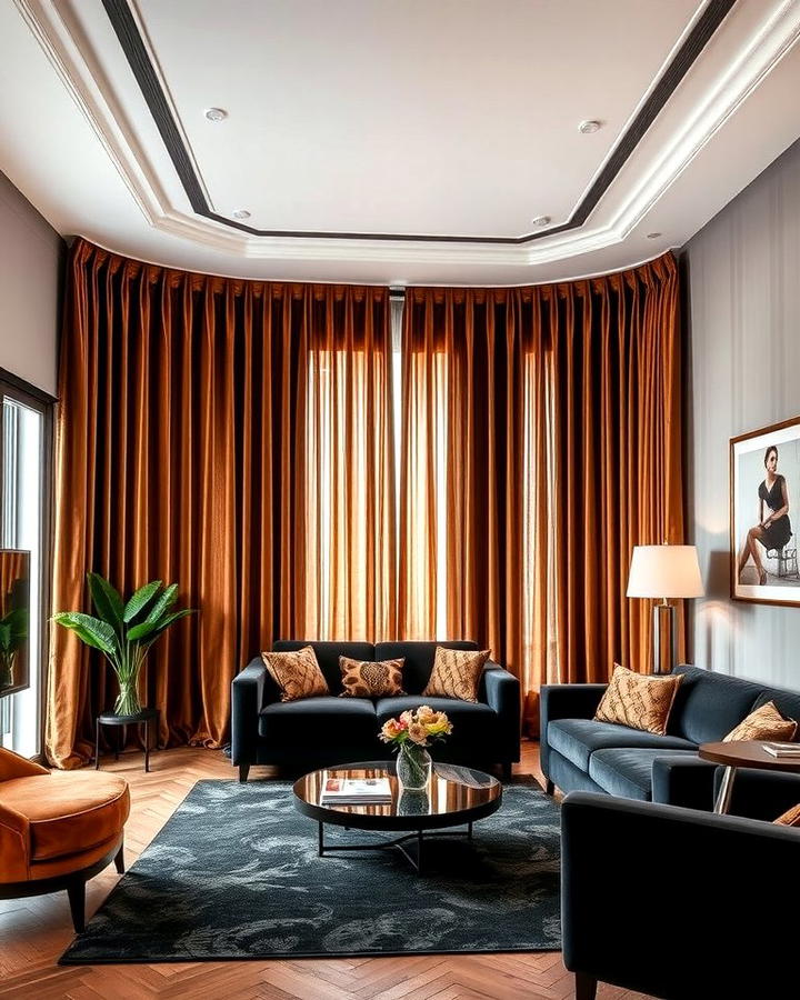 Brown Velvet Curtains for Luxurious Texture