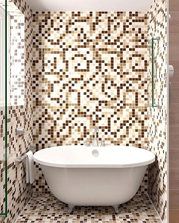 Brown and White Mosaic Tiles