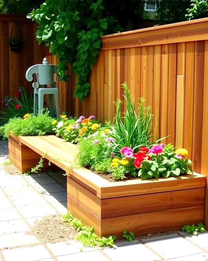 Built In Bench and Planter Combo