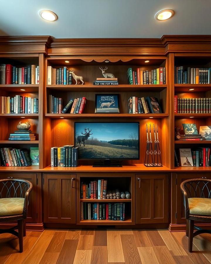 Built In Bookshelves for Hunting Literature