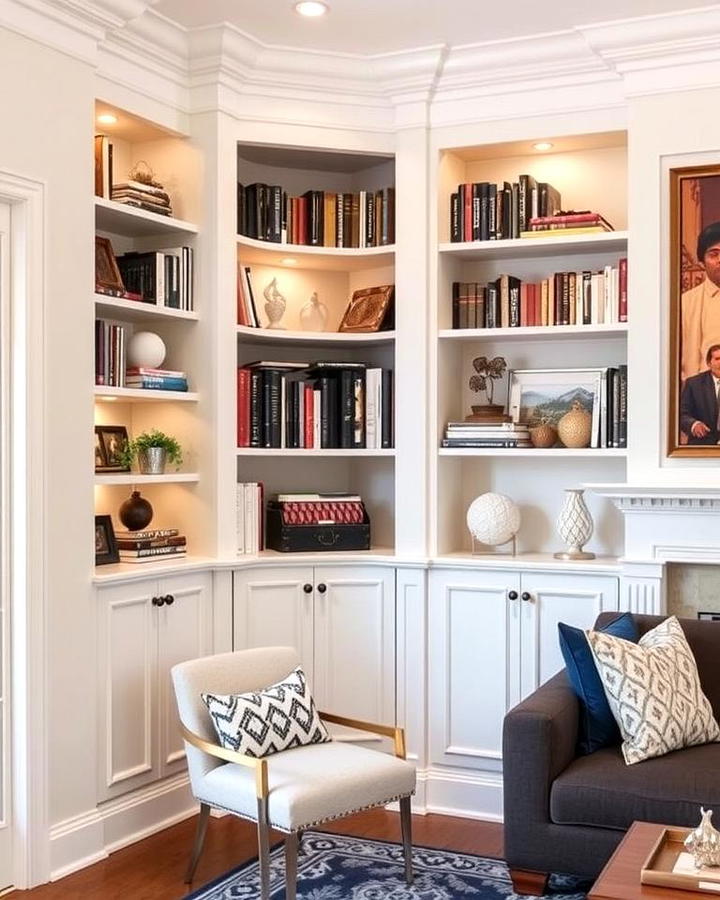 Built In Corner Bookshelves