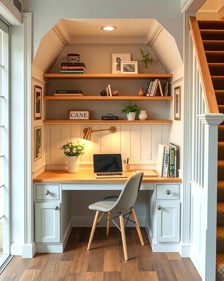 Built In Desk Under the Stairs