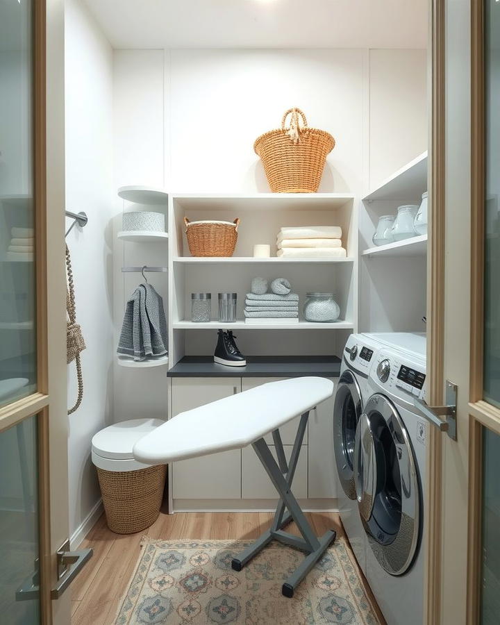 Built In Ironing Board with Shelving