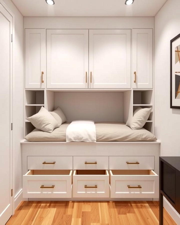 Built In Storage Bed Nook