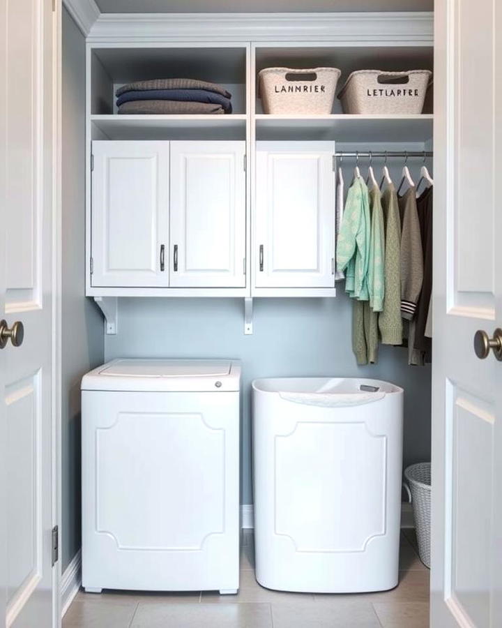 Built In White Laundry Hampers