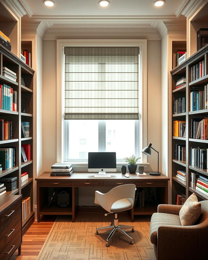 Built in Bookshelves in a Home Office 2