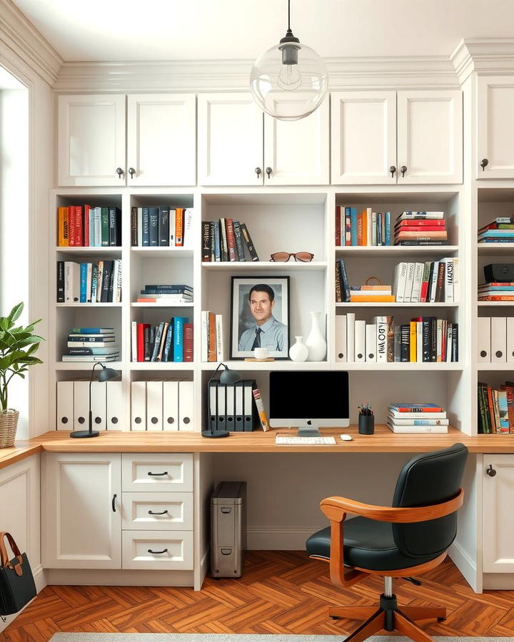 Built in Bookshelves in a Home Office