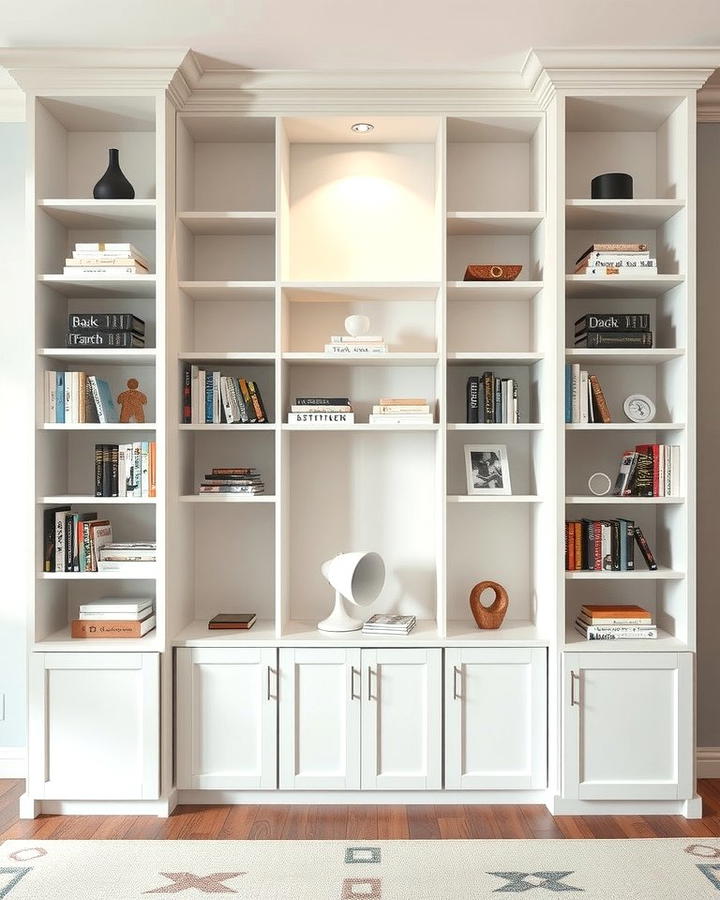 Built in Bookshelves with Adjustable Shelving