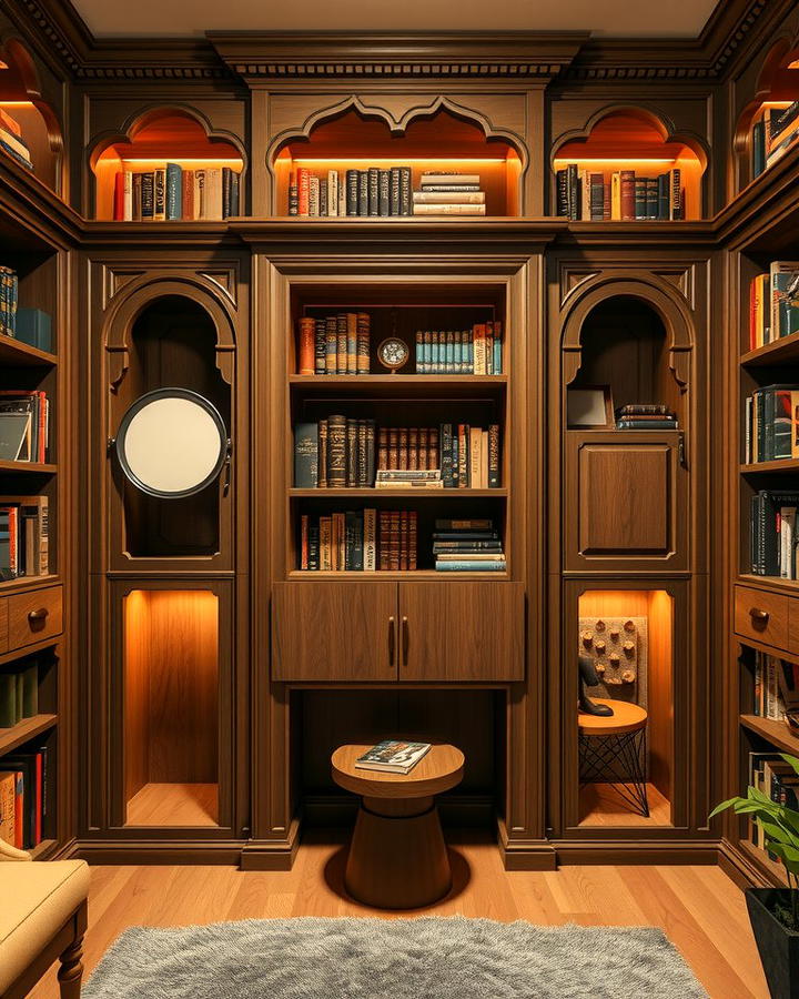 Built in Bookshelves with Hidden Doors